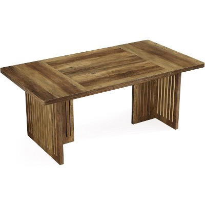 Wood 63" Dining Table for 4-6 People, Large Rectangular Kitchen Table with Sturdy Wooden Legs