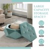 Whisen Velvet Polygon Ottoman, Spacious Storage, Diamond Tufted & Multi-Functional Comfort - 4 of 4