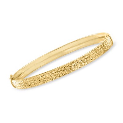 Ross-Simons 18kt Gold Over Sterling Diamond-Cut Bangle Bracelet