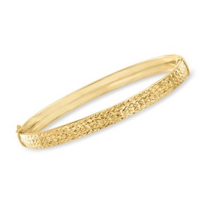 Ross-Simons 18kt Gold Over Sterling Diamond-Cut Bangle Bracelet - 1 of 3