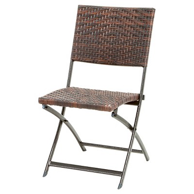 El Paso Set Of 2 Wicker Patio Folding Chairs - Brown - Christopher