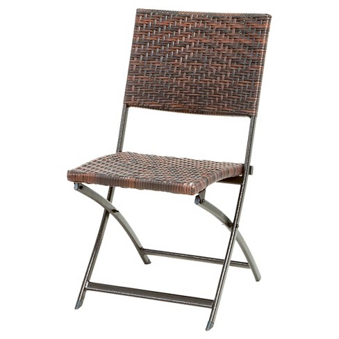 El Paso Set Of 2 Wicker Patio Folding Chairs Brown Christopher