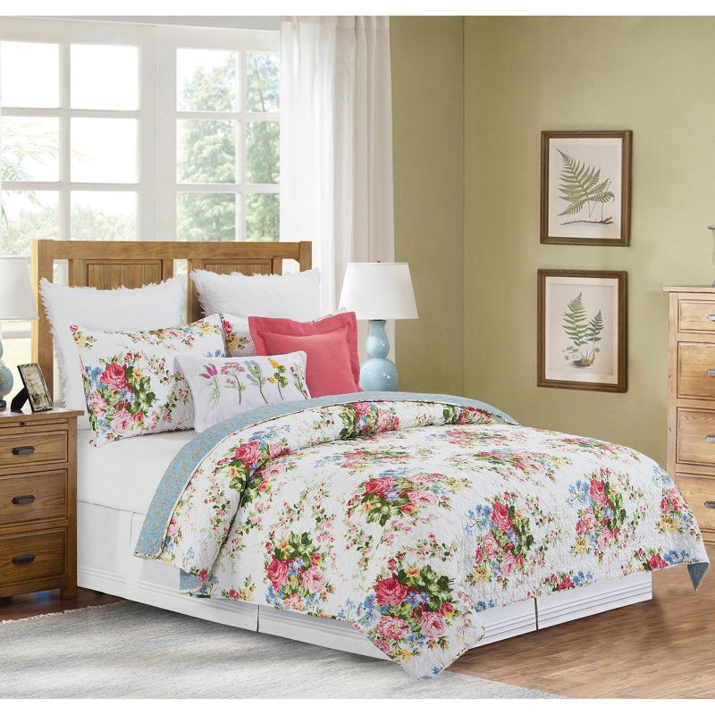 C&F Home Cottage Rose Spring Floral Cotton Quilt Set  - Reversible and Machine Washable, 4 of 7