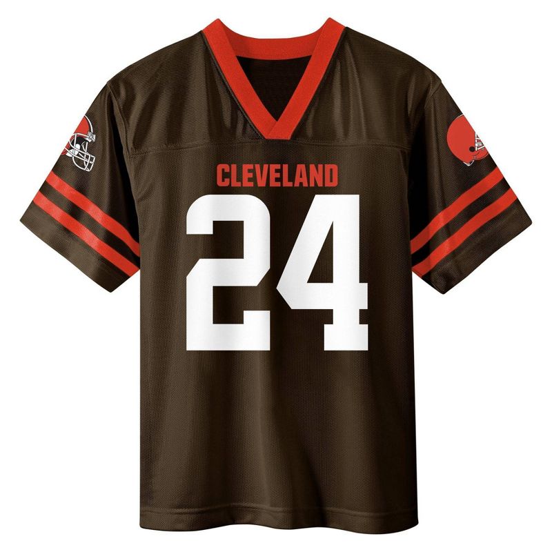 NFL Cleveland Browns Boys' Short Sleeve Chubb Jersey, 2 of 4