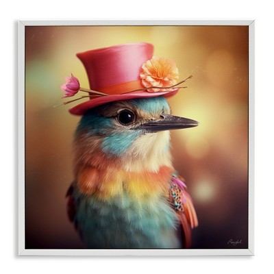 Stupell Industries Pastel Bird in Hat, 17" x 17"