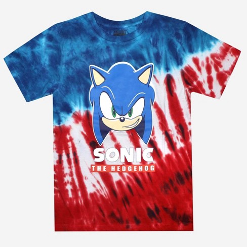 Boys' Sonic Americana Tie-dye Short Sleeve T-shirt - Red/white/blue L ...