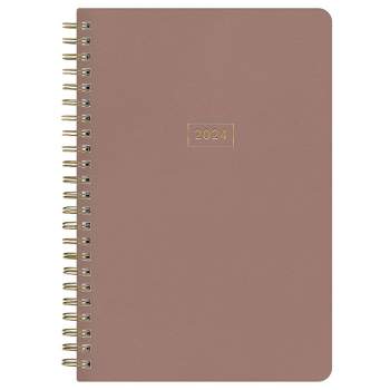 Blue Sky 2024 Planner Weekly/Monthly 8"x5" Solid Mahogany Wirebound