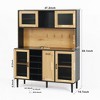 59" H Buffet Sideboard Cabinet with Storage Door and Power Outlet, Farmhouse Coffee Bar Cabinet with Wine Rack - 4 of 4