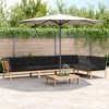 vidaXL Pallet Sofa Set Black,Brown Acacia Wood, Polyester Large Modular - 2 of 4