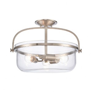 Elk Home Wentworth 3 - Light Semi-Flush Mount in  Brushed Nickel - 1 of 4