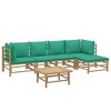 vidaXL Garden Lounge Set Natural Bamboo Bamboo 6 Piece Modular - 3 of 4