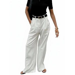 Coolmee Women's High Waisted Wide Leg Dress Pants Stretchy Pull-On Work  Office Business Casual Trousers with Pockets : Target