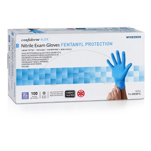 6.8C Confiderm McKesson Nitrile Exam Glove Blue Fully Textured X-Large - 1 of 1