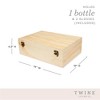 Twine Champagne Bottle Gift Box, Wine Box with Lid and 2 Stemless Champagne Flutes, Packing Straw, Holds 1 Champagne Bottle, Wood - 3 of 4