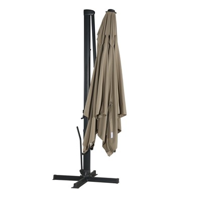 CASAINC 3x4 ft Cantilever Umbrella Outdoor With Cross Base Stand