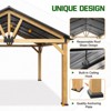 EAGLE PEAK Hardtop Gazebo, Cedar Framed Wood Gazebo with Galvanized Metal Gable Roof for Garden, Backyard Shade - 4 of 4