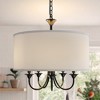 DORESshop 80.5 in 5-Light Black Drum Chandelier with White Shades for Kitchens and Dining Rooms£¨Light Bulbs not Included£© - 2 of 4