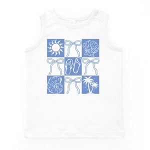 The Juniper Shop Nautical Checkered Coquette Youth Tank Top - 1 of 4