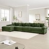170" Oversized Cloud Modular Sectional Couch, Premium Corduroy 3-Seater Extra-Thick Armrests, Good Resilience Cushion, 12 Throw Pillows - 2 of 4