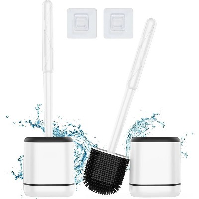 LunaLulinlk Toilet Brush and Cleaner with Magnetic Holder, Black, 2-Pack