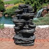 Sunnydaze 39"H Electric Polystone Rock Falls Waterfall Outdoor Water Fountain with LED Lights - image 2 of 4