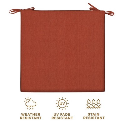 Terracotta Square Polyester Dining Seat Cushions (20" x 20") - Set of 2