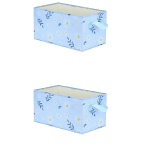 REGALWOVEN Chrysanthemum Print Collapsible Fabric Storage Bin with Handles 2 Pcs - 1 of 4