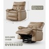 27" Oversized Recliner Chairs with Heat and Massage - 360° Swivel Lazy Recliner Chair for Adults- Manual Rocking Chair with Remote Control - 2 of 4
