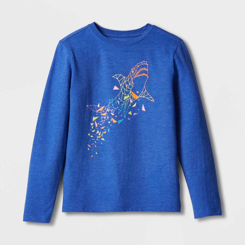 Boys' 'Abstract Shark' Long Sleeve Graphic T-Shirt - Cat & Jack Blue L