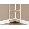 Monarch Specialties Bookshelf Bookcase Etagere Corner 4 Tier 60InchH Office Bedroom Metal Laminate Natural White Contemporary Modern - 3 of 4