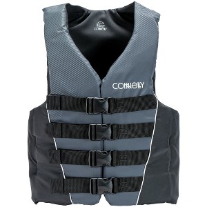 Connelly Mens Large Tunnel 4-Belt Nylon Boating Lake Swimming Life Vest Safety Jacket, Gray and Black - 1 of 3