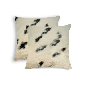 HomeRoots 18 X 18 Black And White Cowhide Throw Pillow - 1 of 4