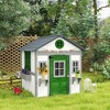 Outsunny Playhouse for Kids Outdoor, Wooden Playhouse with Doors, Windows, Planter Pots and Boxes for Toddlers 3-8 Years, Backyard, Indoor - 3 of 4
