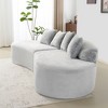 Modern and simple curved flannelette sofa. Creative multi-seater  for the living room, with a combination of pillows. - 4 of 4