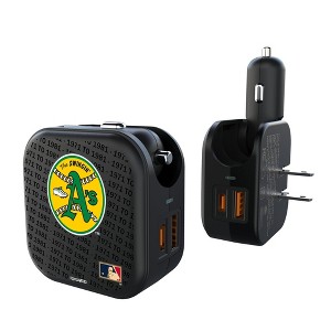 MLB Cooperstown West Teams Text Backdrop 18-Watt 2 in 1 USB A/C Charger - 1 of 3