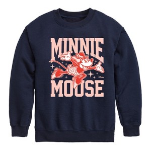 Boys' - Disney - Minnie Arms Up Graphic Long Sleeve Fleece Sweatshirt - 1 of 4