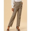 INSPIRE CHIC Women's Plaid Elastic Waist Casual Work Office Long Pants - 2 of 4