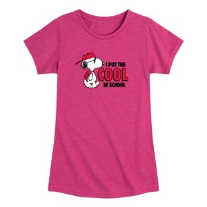 Girls' - Peanuts - Cool In School Short Sleeve Graphic T-Shirt - 1 of 3