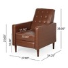 CAVINAS Mid-Century Modern Wingback Chair, Reclining Chair, Armchair with Footrest, Single Sofa Chair, Comfy Reading Chair for Bedroom, Living Room - 2 of 4