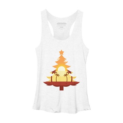Women's Design By Humans Christmas in July Tree Sunset By destiny29 Racerback Tank Top