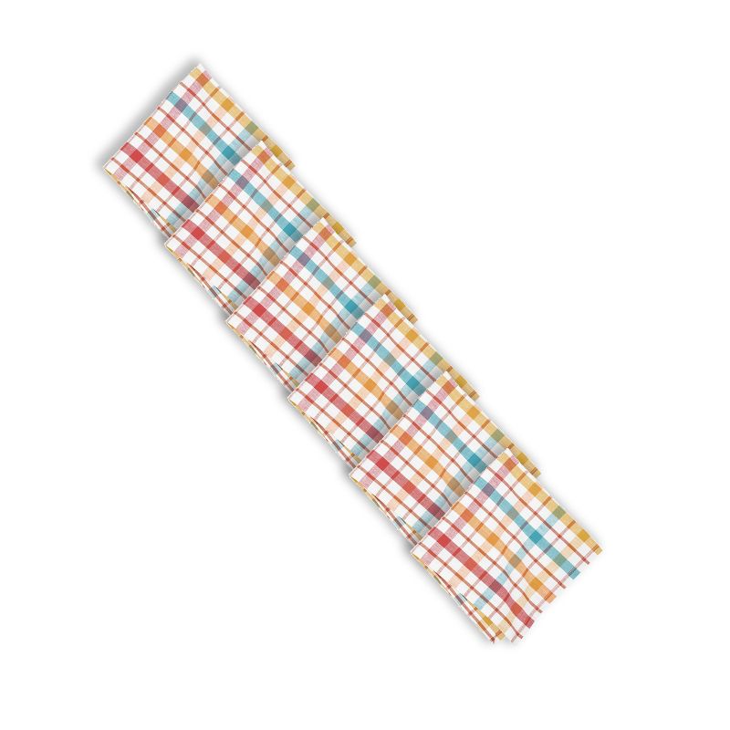 C&F Home Radley Plaid Woven Reversible Colorful Summertime Napkin Set of 6, 2 of 8