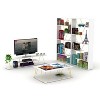 White wooden frame open backboard 6-tier bookshelf Industrial style bookshelf - 4 of 4