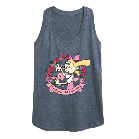 Women's - Hey Arnold! - Valentine's I Love You Graphic Racerback Tank - image 1 of 4