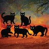 Collections Etc Black Cat Glow-in-the-Dark Eyes Garden Stakes - Set of 5 NO SIZE Black - 2 of 2