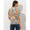 INSPIRE CHIC Women's Ruffled Short Sleeve Floral Mock Neck Summer Top - 4 of 4