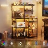 Aheaplus Kitchen Storage Shelf with Hooks, Coffee Bar with Charging Station and Shelves - 3 of 4