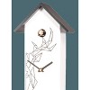 11" White Bird House Quartz Clock – 8 in – Decorative Deer Head Cuckoo – River City Clocks - 2 of 3