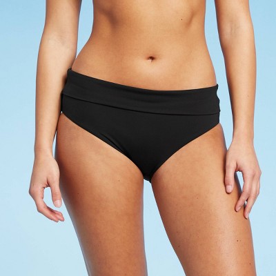 black fold over bikini bottoms