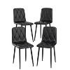 38.60"Square Dining Table Set, Mid Century Modern Square Dining Table for 4 Person, Faux Marble Tabletop, Iron Legs,Black+Blue - 4 of 4