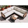 Mshliw 4-Piece Outdoor Patio Sectional Set with L-Shaped Sofa, Soft Cushions, and Coffee Table – Perfect for Garden, Backyard, Porch, or Deck - 3 of 4